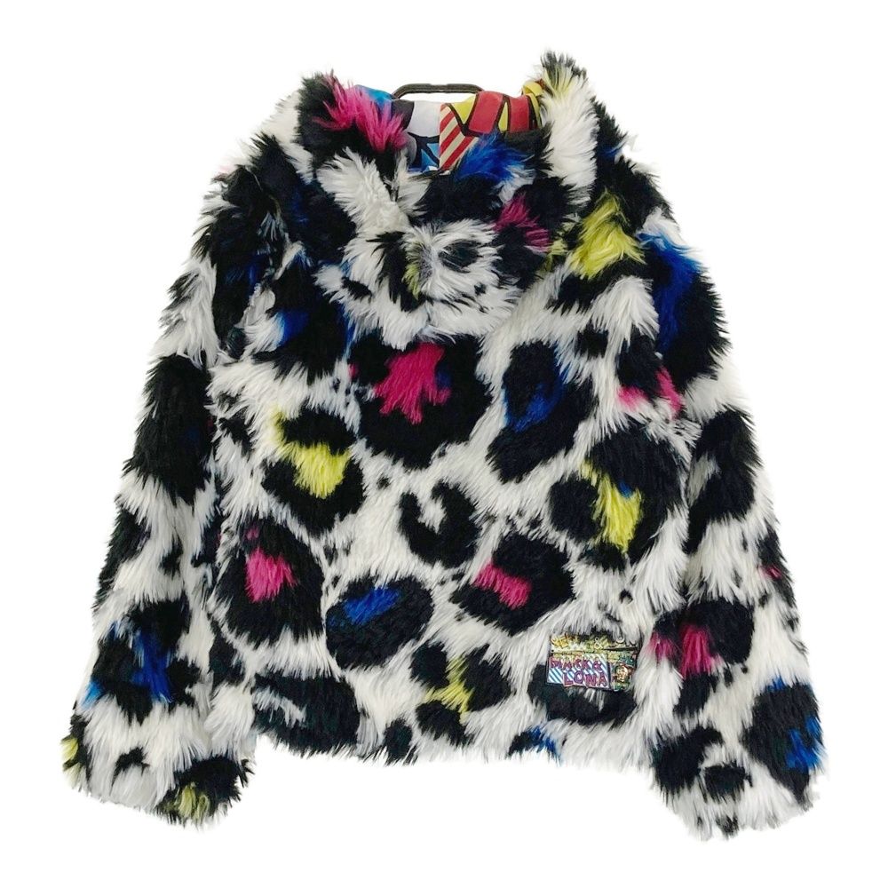 サイズ 36 MARK-LONA マークアンドロナ フード付 ボア ジップジャケット レオパード柄 ホワイト系 ゴルフウェア レディース ストスト