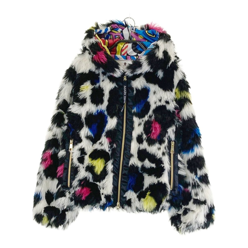 サイズ 36 MARK-LONA マークアンドロナ フード付 ボア ジップジャケット レオパード柄 ホワイト系 240101446577 ゴルフウェア レディース ストスト