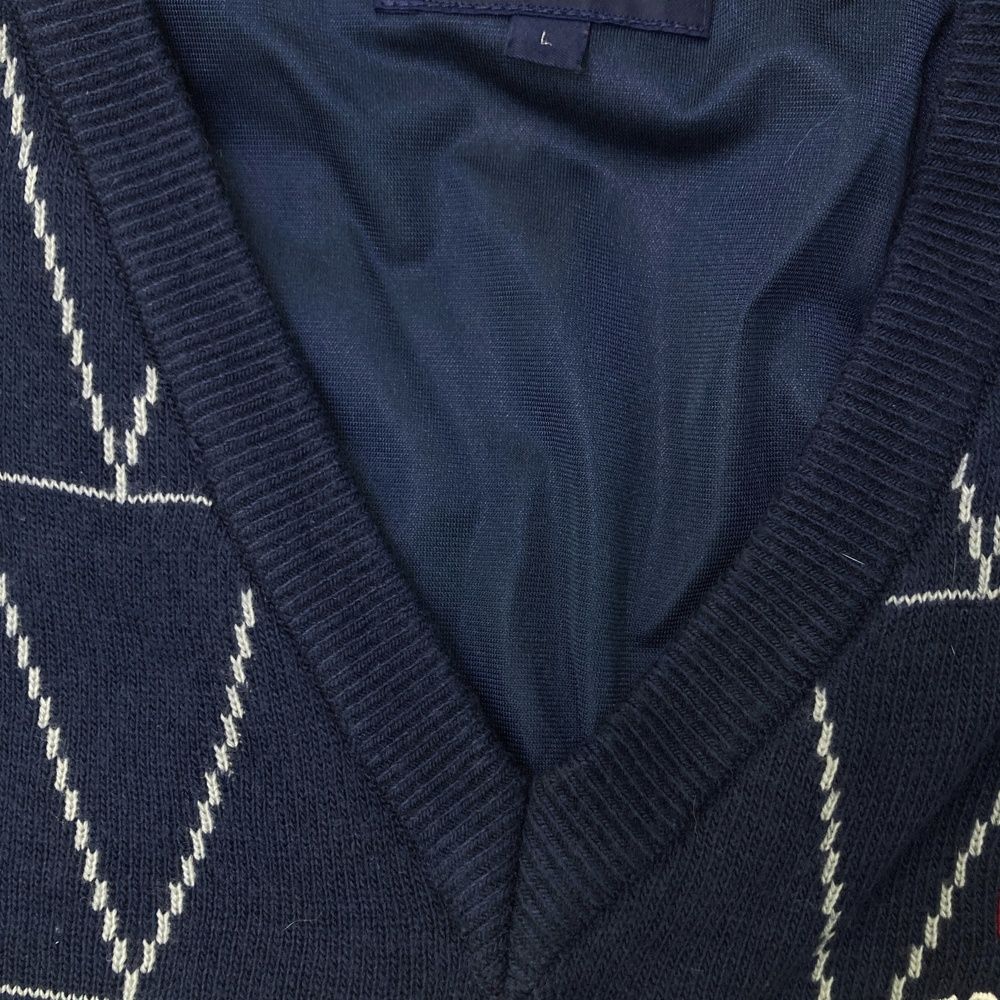 サイズ：L CALLAWAY キャロウェイ 裏地付きニットセーター ネイビー系