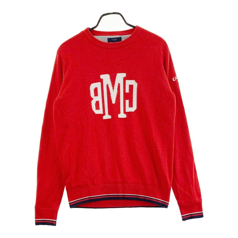 サイズ：L CALLAWAY キャロウェイ 裏地付きニットセーター レッド系