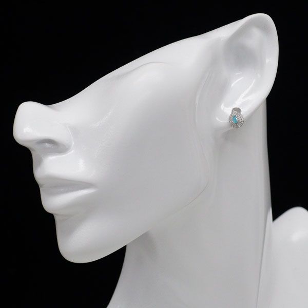 Pt900 ブラジル産パライバトルマリン ダイヤモンド ピアス 0.15ct D0
