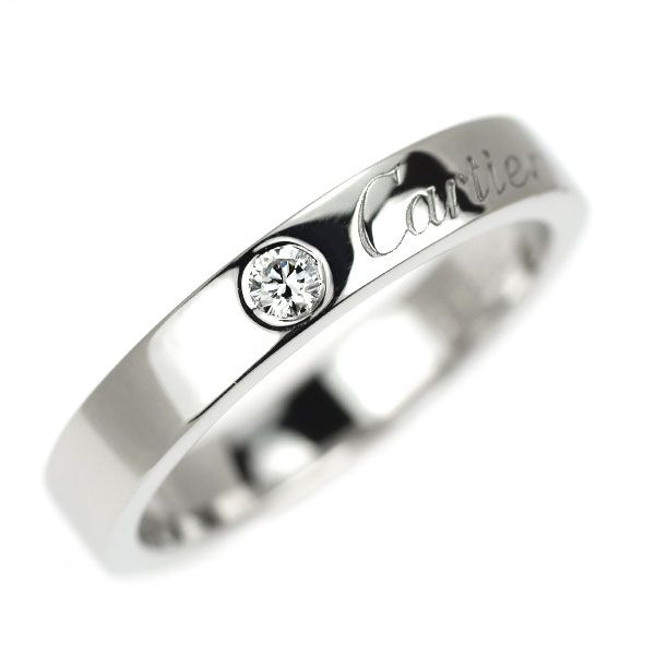 カルティエ Pt950 ダイヤモンド リング Cドゥ エングレーブド 47号