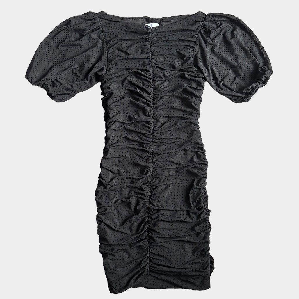 ganni ガニー シャーリングドットワンピース