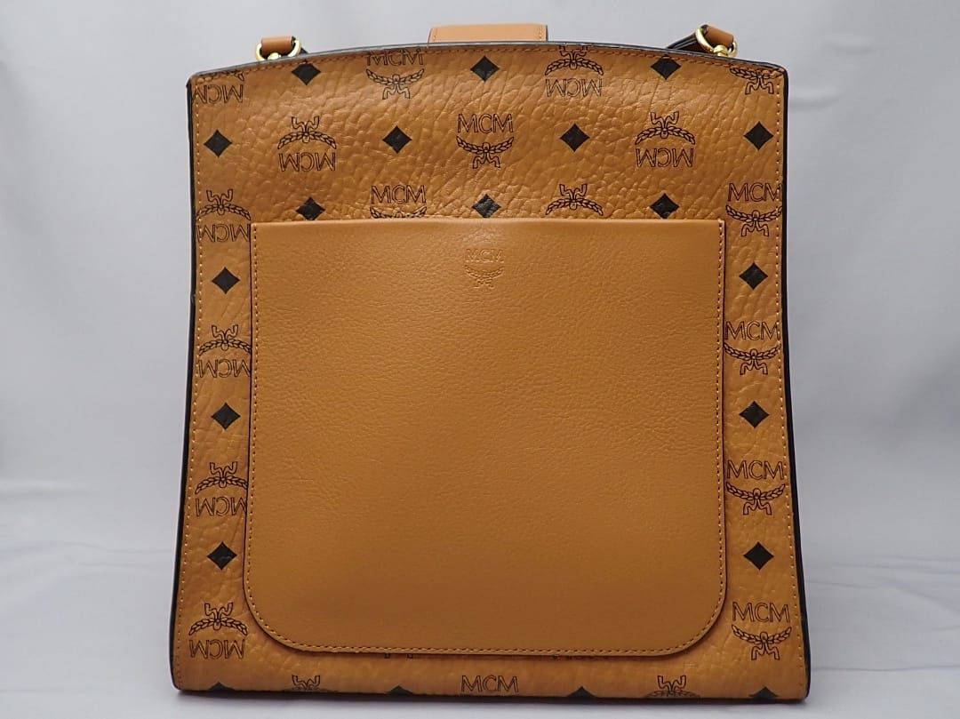 MCM ヴィセトスモノグラム ショルダートートバッグ MWD ASSE05 CO001 コニャック A- A-8961 質屋