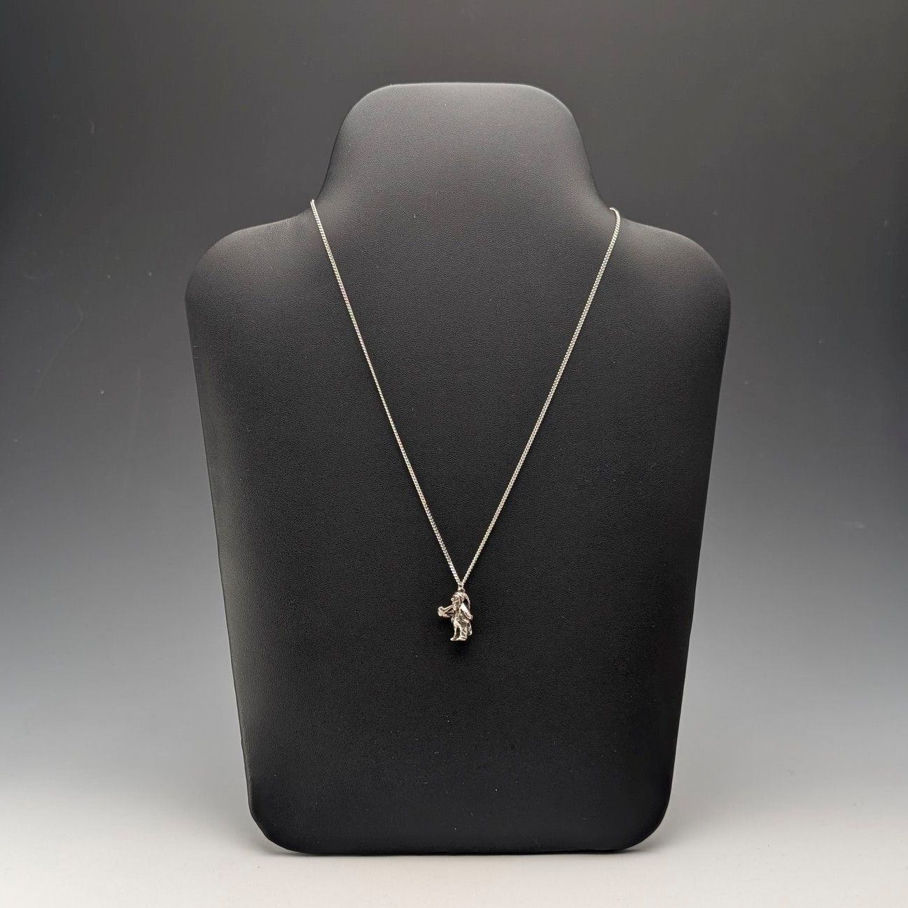 英国ヴィンテージ パイプを​吸う​老人 純銀製ペンダント 純銀ネックレス付 計7 6 g