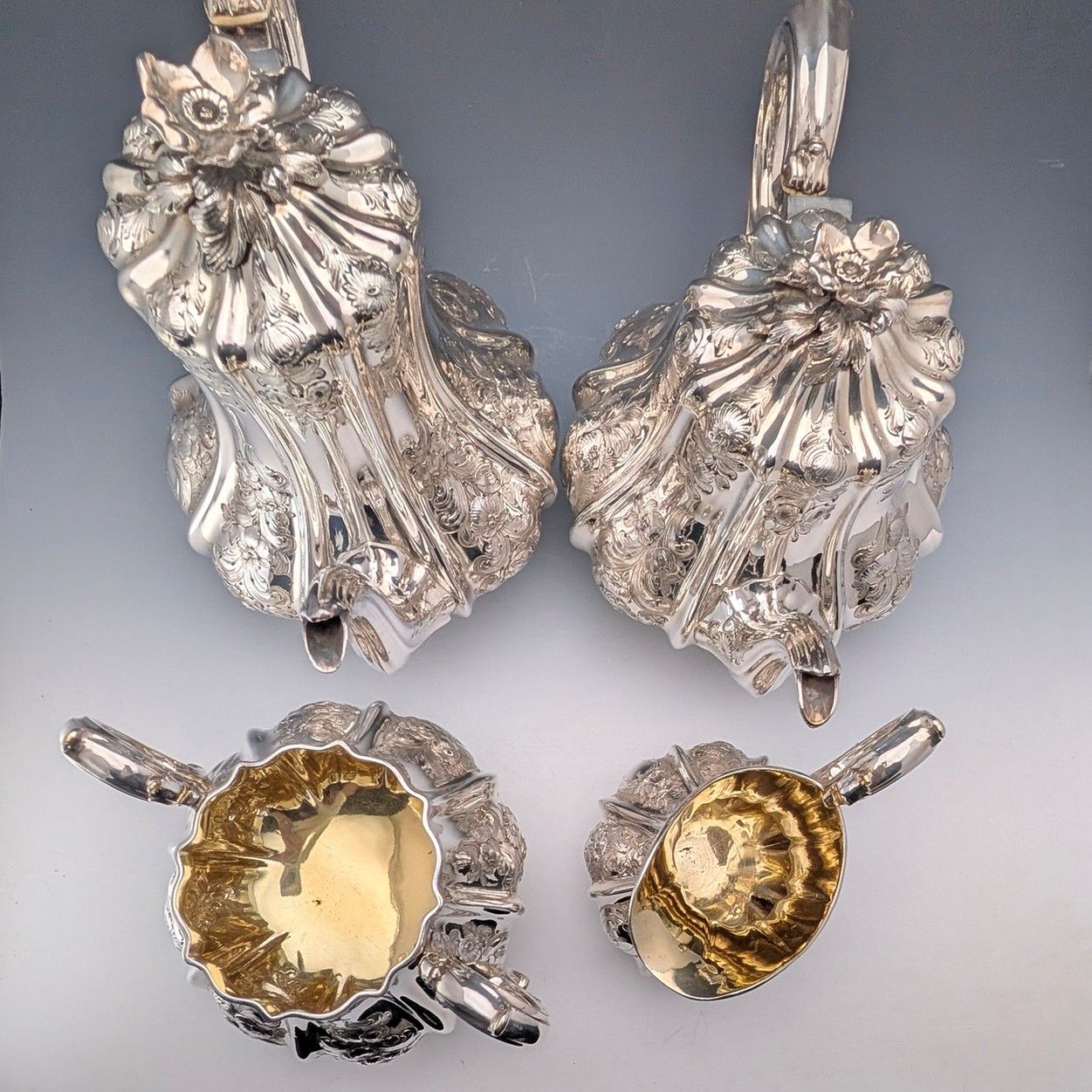 1857年 英国アンティーク シルバープレート製 ティー/コーヒーセット