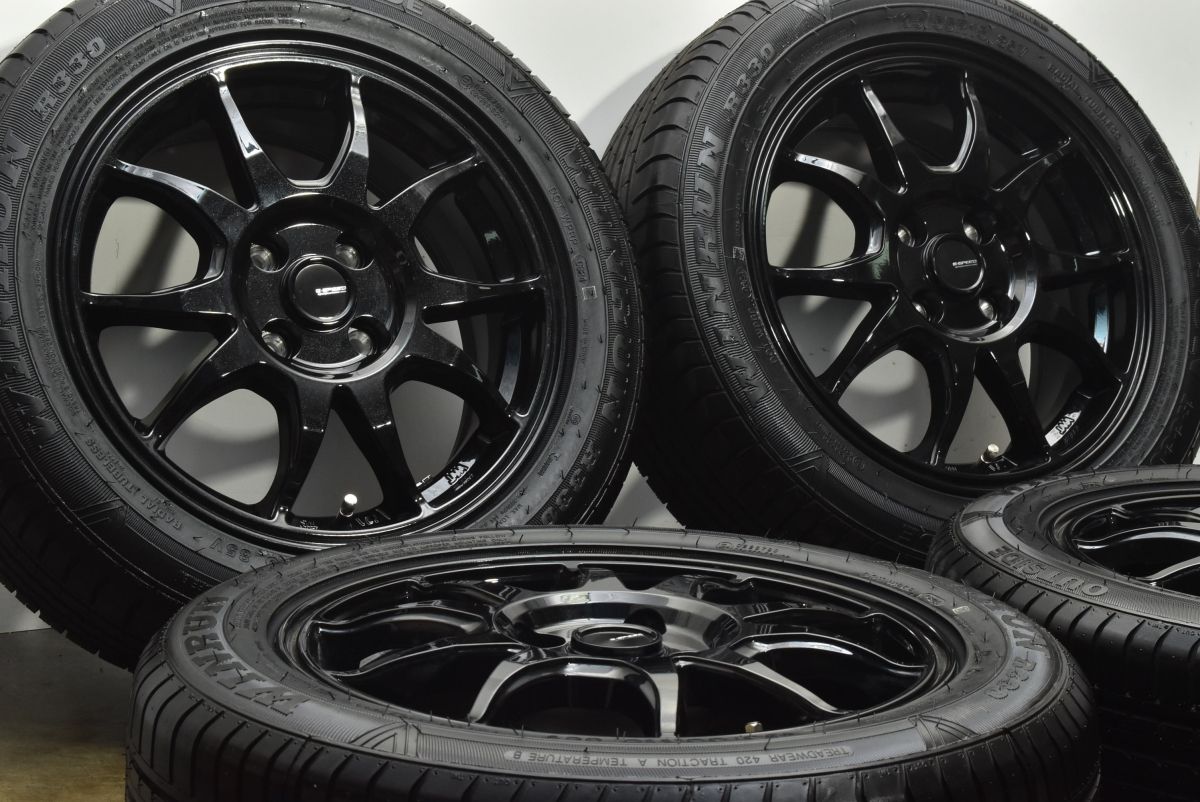 バリ溝 Gスピード 15 in 6 J 45 PCD 100 ウィンラン R 330 195 55 フィールダー ヴィッツ アクア フィット ノート デミオ 可