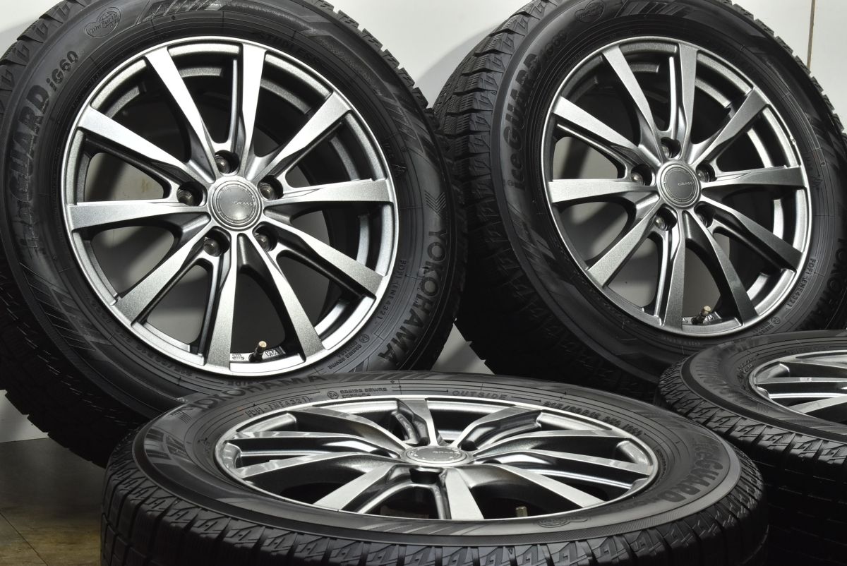 バリ溝 GRASS 16 in 6 5 J 53 PCD 114 3 ヨコハマ アイスガード iG 60 215 R ノア ヴォクシー エスクァイア ステップワゴン アクセラ