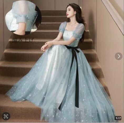 発表会 結婚式 二次会 イベント 演奏会 フォ マル ハイウエスト チュール プリンセス ドレス 7号 S OPN1160