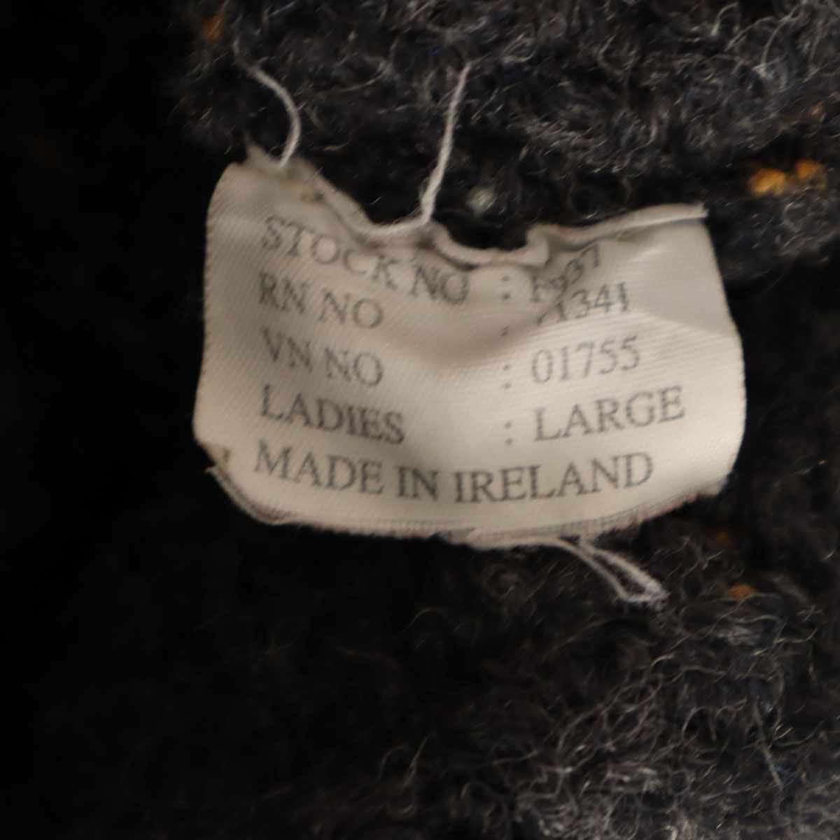  L.L.Bean エルエルビーン 80 s アイルランド製 ヴィンテージ 長袖 Vネック ニットカーディガン L チャコールグレー アウトドア レディース 古着 長袖 カーディガン ボレロ アンサンブル