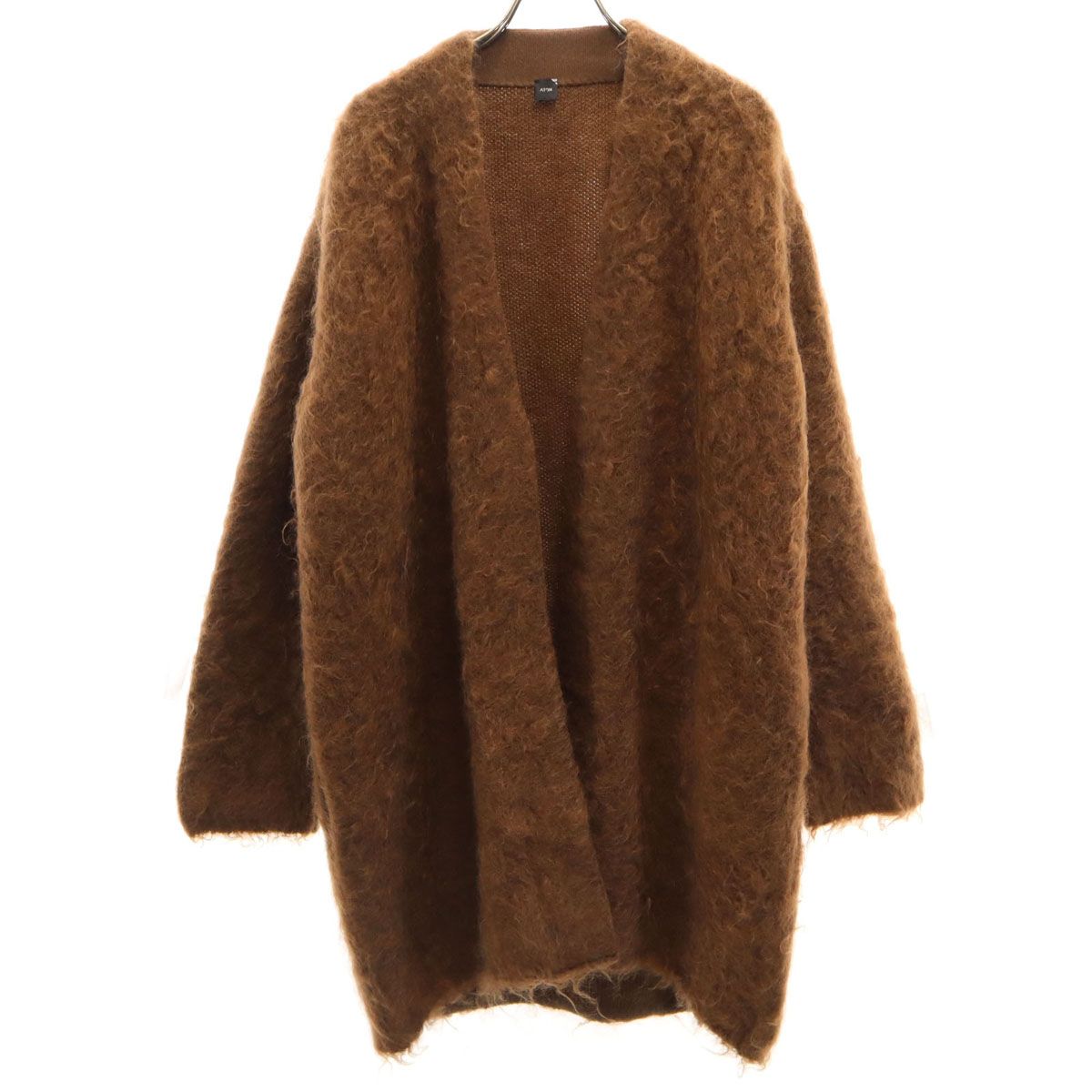 ATON エイトン 長袖 ニットカーディガン 2 ブラウン系 メンズ 古着