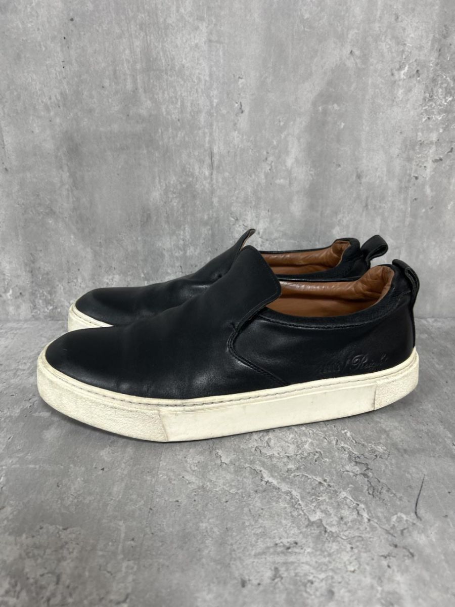 EARLE アール ドレープレザース スリッポン スニーカー size40 黒 メンズ