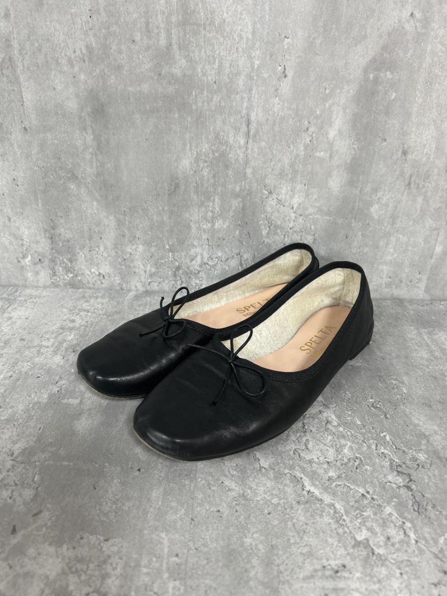 BEAMS ビームス SPELTA IMMA ナッパ バレーシューズ フラット パンプス size 37 黒 レディース