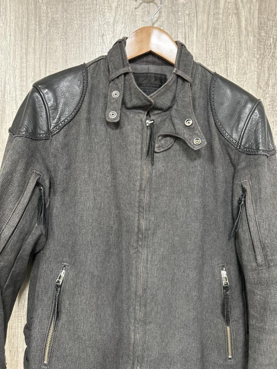 Max Twit マックスフリッツ シングル ライダース ジャケット size48 黒 メンズ