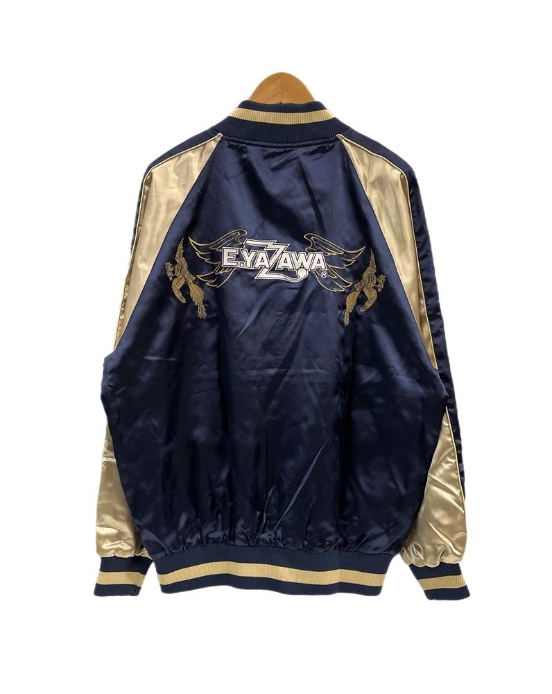 E.YAZAWA プレミアムモルツ　スカジャン ネイビー×ベージュ E.YAZAWA プレミアムモルツ スカジャン ネイビー×ベージュ