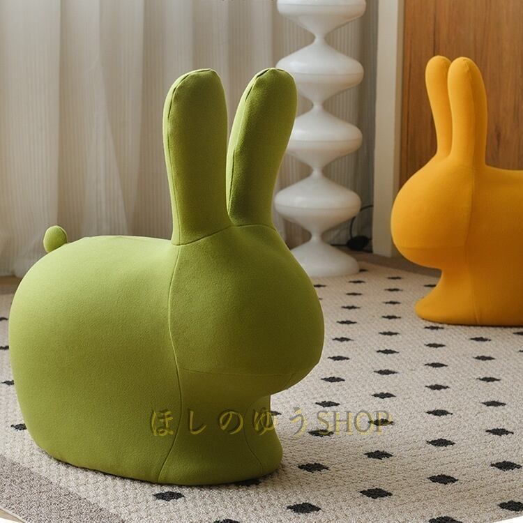 うさぎ スツール 椅子 チェア 小さめ お子さん アニマル 滑り止め 子供部屋 リビング プレゼント ブルー ホワイト イエロー グリーン