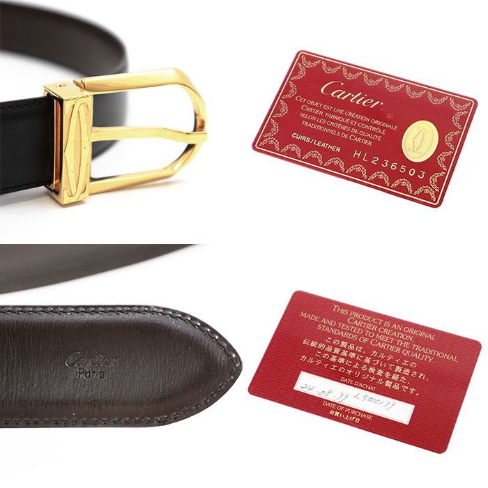 SALE【美品】CARTIER PARIS カルティエ パリ ベルト カーフレザー