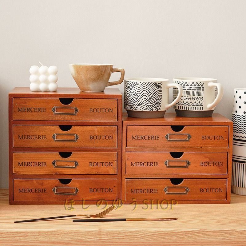 小物入れ　引き出し　収納棚　ヴィンテージ　昭和レトロ　オーダー家具 文房具収納 小物収納棚 木製 引き出し付 多機能 デスクオーガナイザー