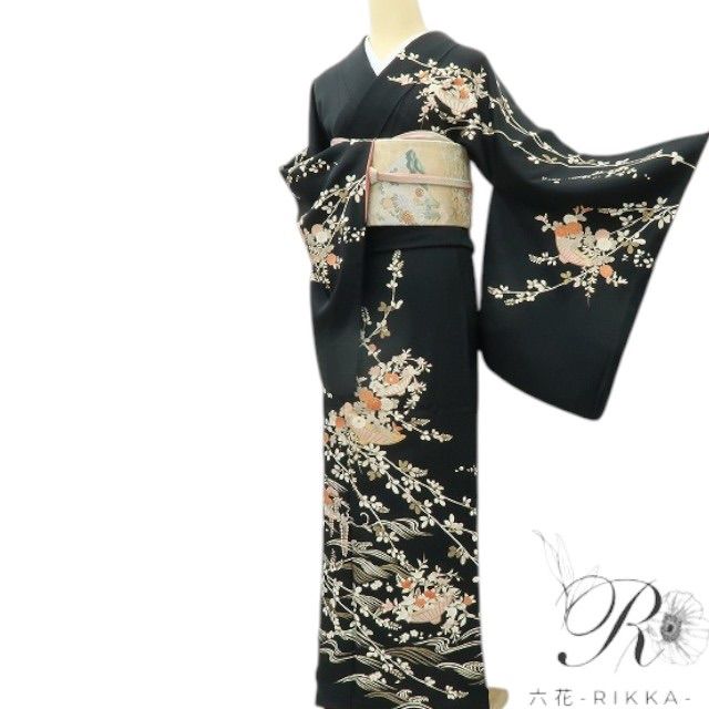 六花-RIKKA- 美品 正絹 金駒刺繡 トールサイズ 訪問着 着物 A3930