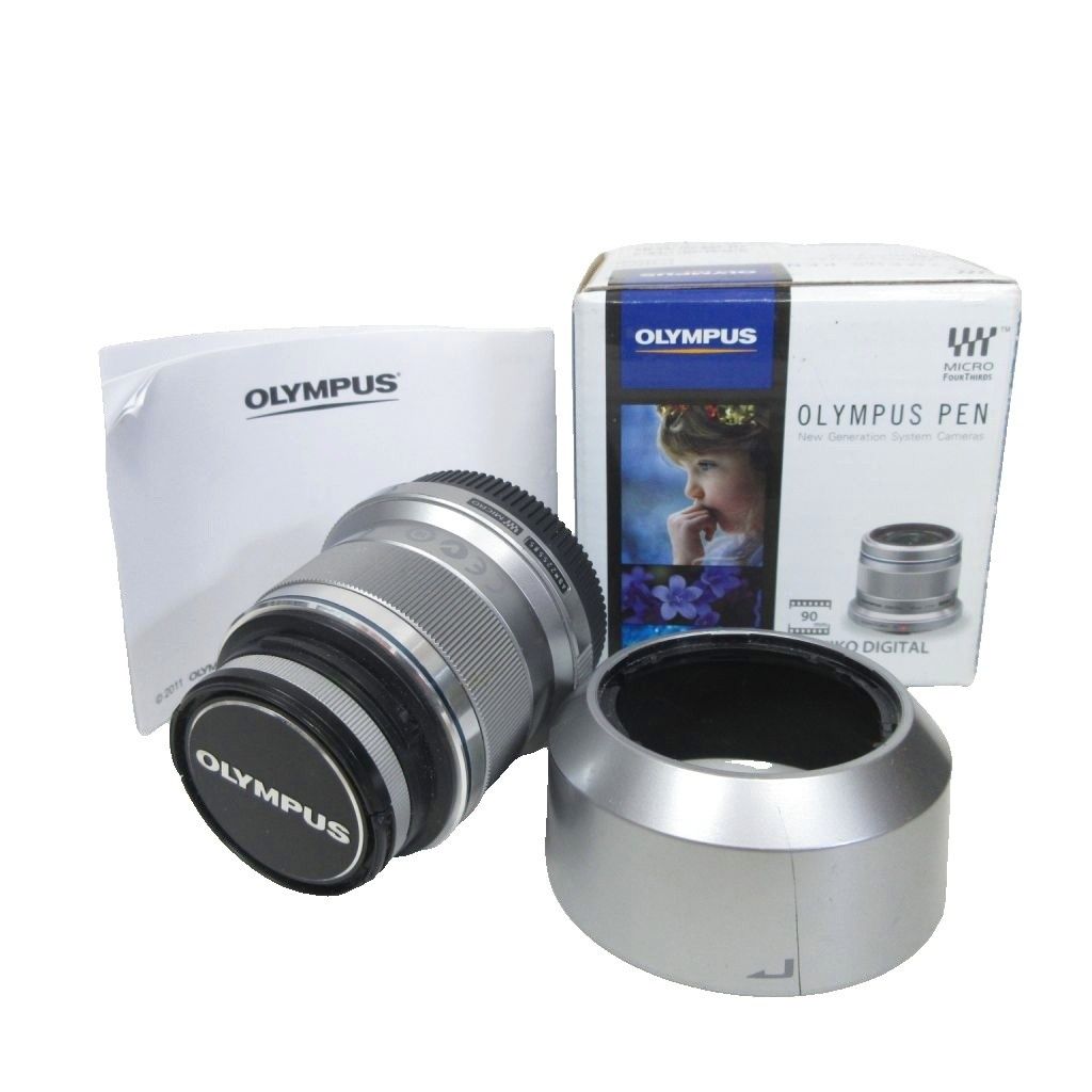 オリンパス OLYMPUS M.ZUIKO DIGITAL 45mm f1.8 単焦点 一眼 AF カメラレンズ フード付き LH-40B シルバー