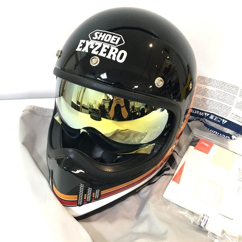 SHOEI ショウエイ EX ZERO フルフェイスヘルメット 除菌消臭済 Mサイズ ブラック ホワイト オートバイ ツーリング ライディング バイカー バイク用品 TA 3649