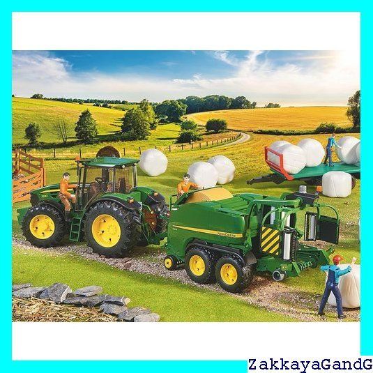 セール Bruder 02032ジョンディアラッピングベーラー、グリーン 42