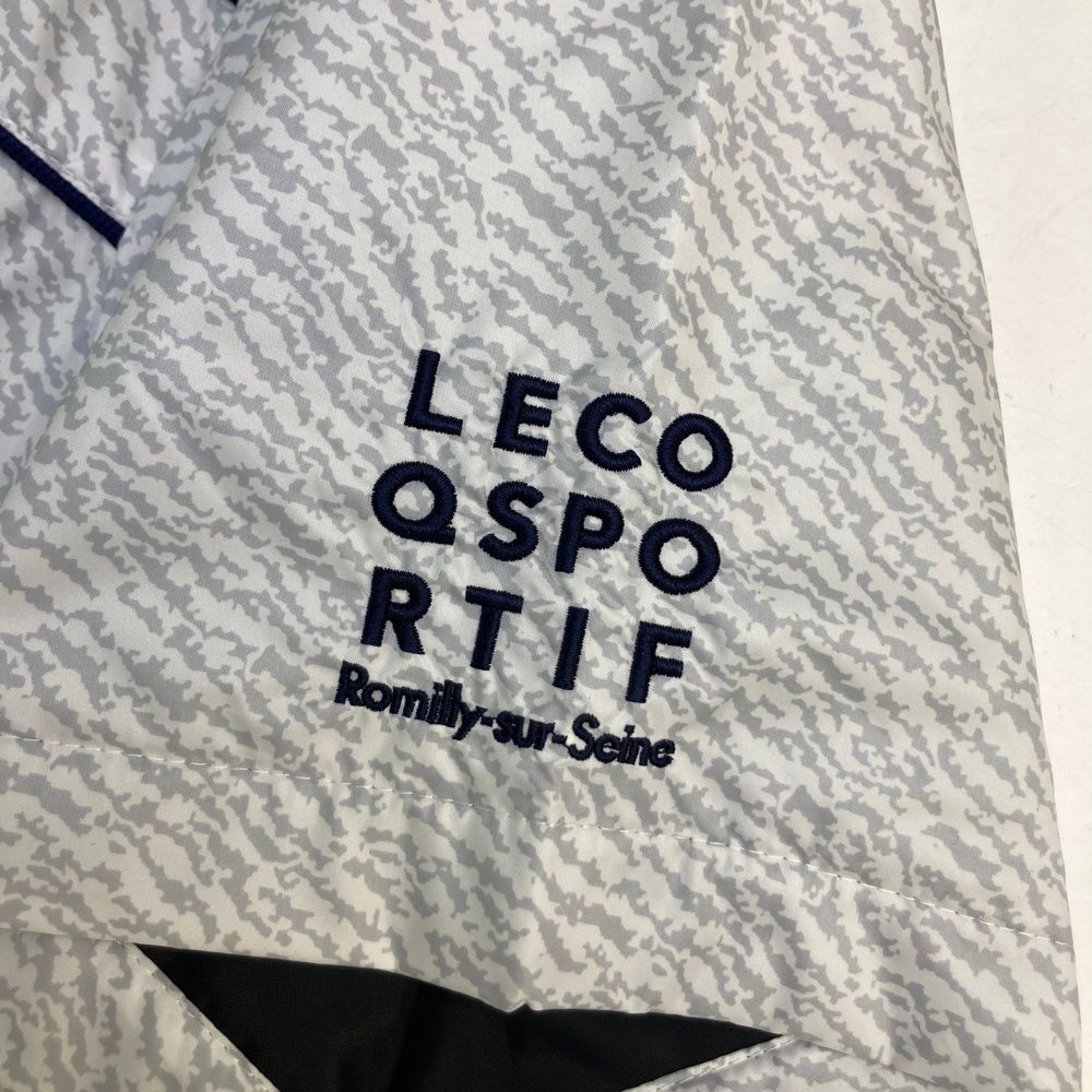 【保障できる！】 サイズ LL LE COQ GOLF ルコックゴルフ 半袖 ハーフジップ 中綿ジャケット 総柄 グレー系 240101550518 ゴルフウェア メンズ ストスト