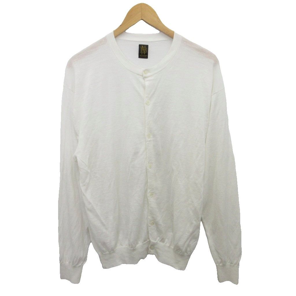 バトナー BATONER 24SS クルーネックカーディガン ニット オーバーサイズ 薄手 3 白 ホワイト BN-24SM-052