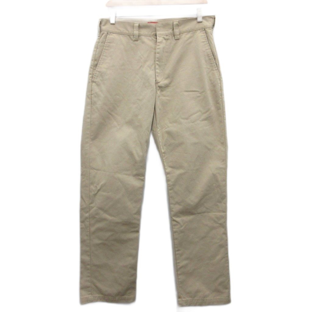 シュプリーム SUPREME チノパン パンツ ストレート ロゴタグ ベージュ 30 約M