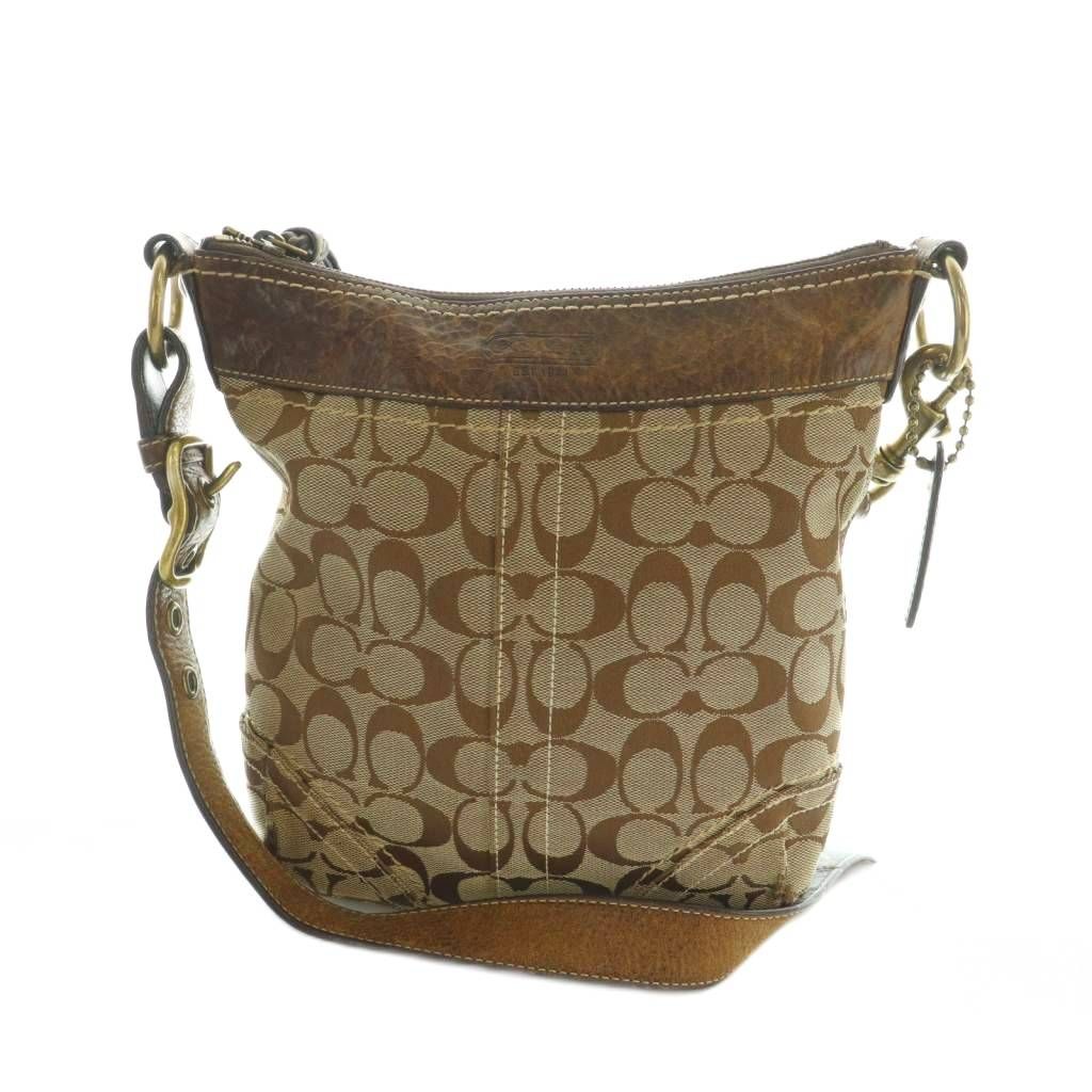 コーチ COACH シグネチャー ショルダーバッグ キャンバス ベージュ ブラウン 10402 MI GY49