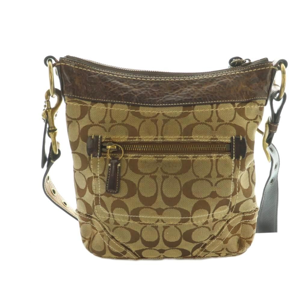 コーチ COACH シグネチャー ショルダーバッグ キャンバス ベージュ ブラウン 10402 MI GY49