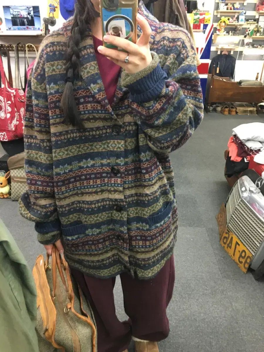 ヴィンテージ ヘビー ニット カーディガン