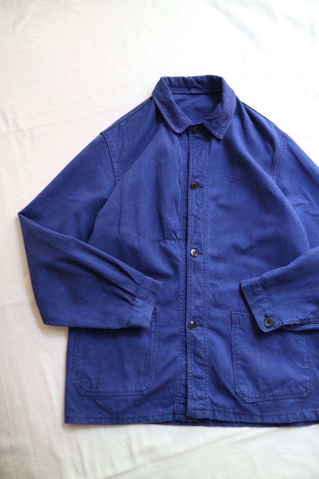 希少 1940〜50s EURO ツイルwork jacket 黒×緑 刺繍タグ 40's～50's