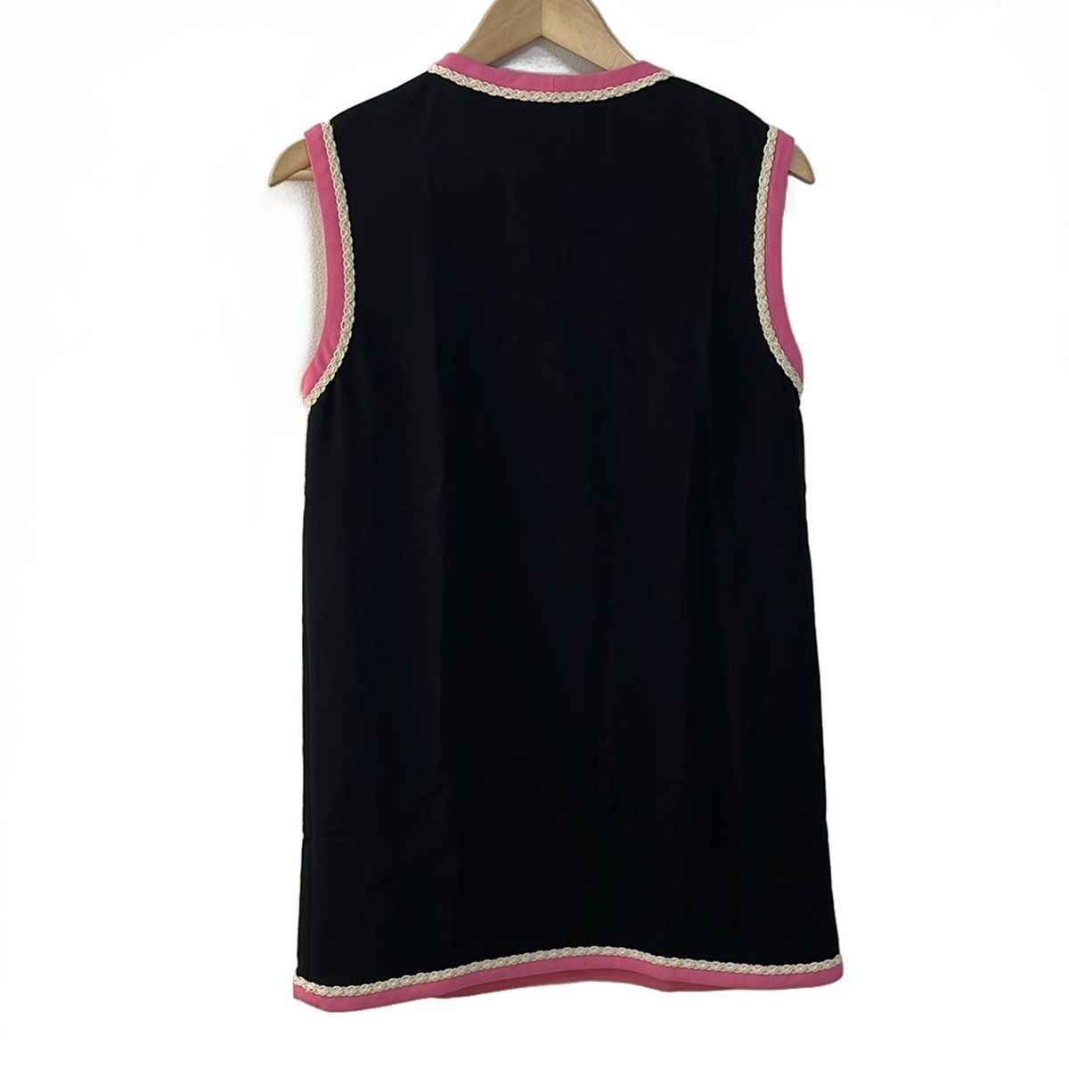 GUCCI グッチ ノースリーブカットソー サイズ36 S レディース - 577114 ZKR01 黒×ピンク×アイボリー ロング丈