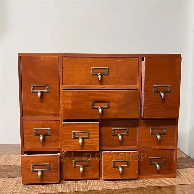 棚 ミニチェスト 収納 木製 ヴィンテージ 和風 引き出し 取っ手 小物