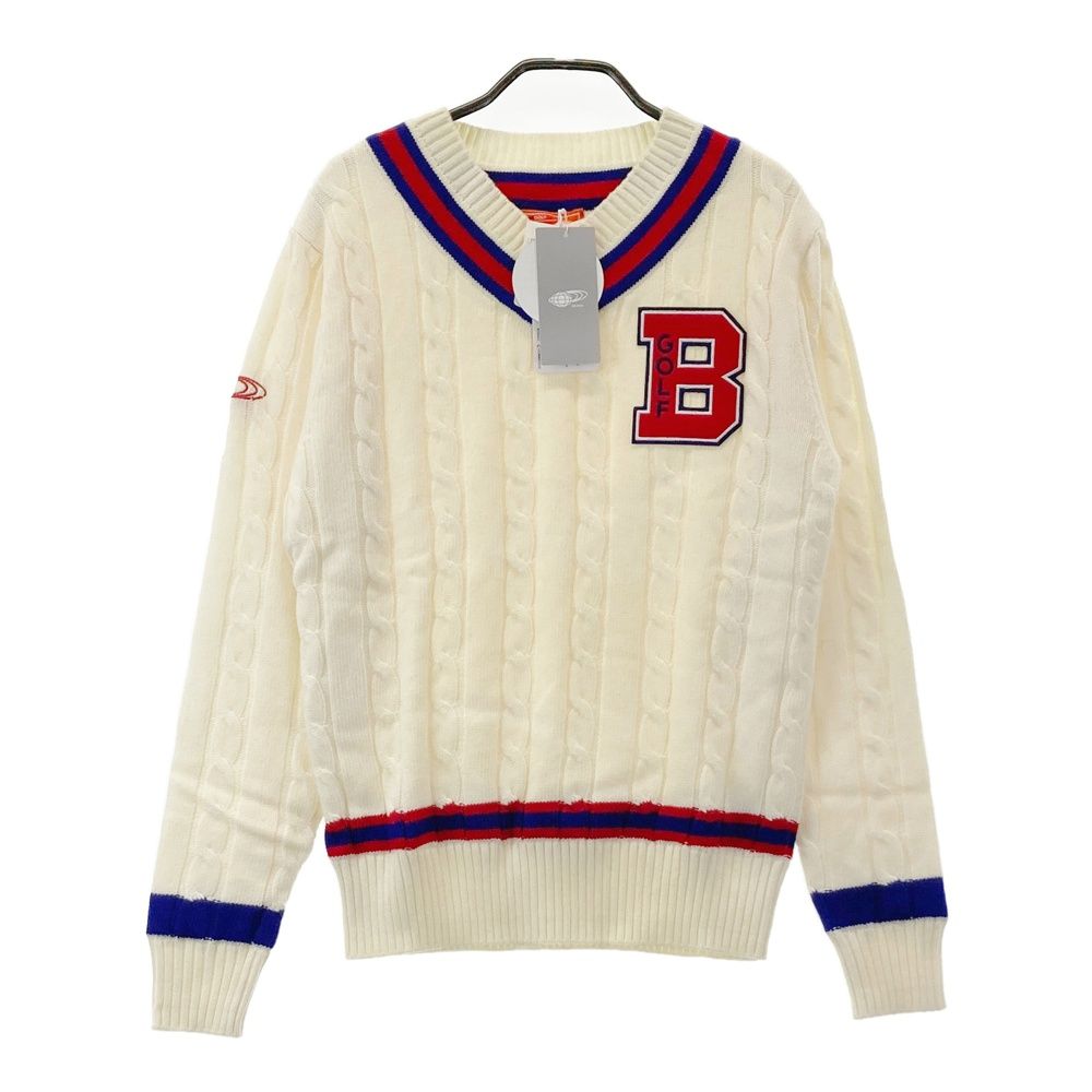 サイズ S BEAMS GOLF ビームスゴルフ 裏地付き 長袖ニットセーター ホワイト系 240101547974 ゴルフウェア メンズ ストスト