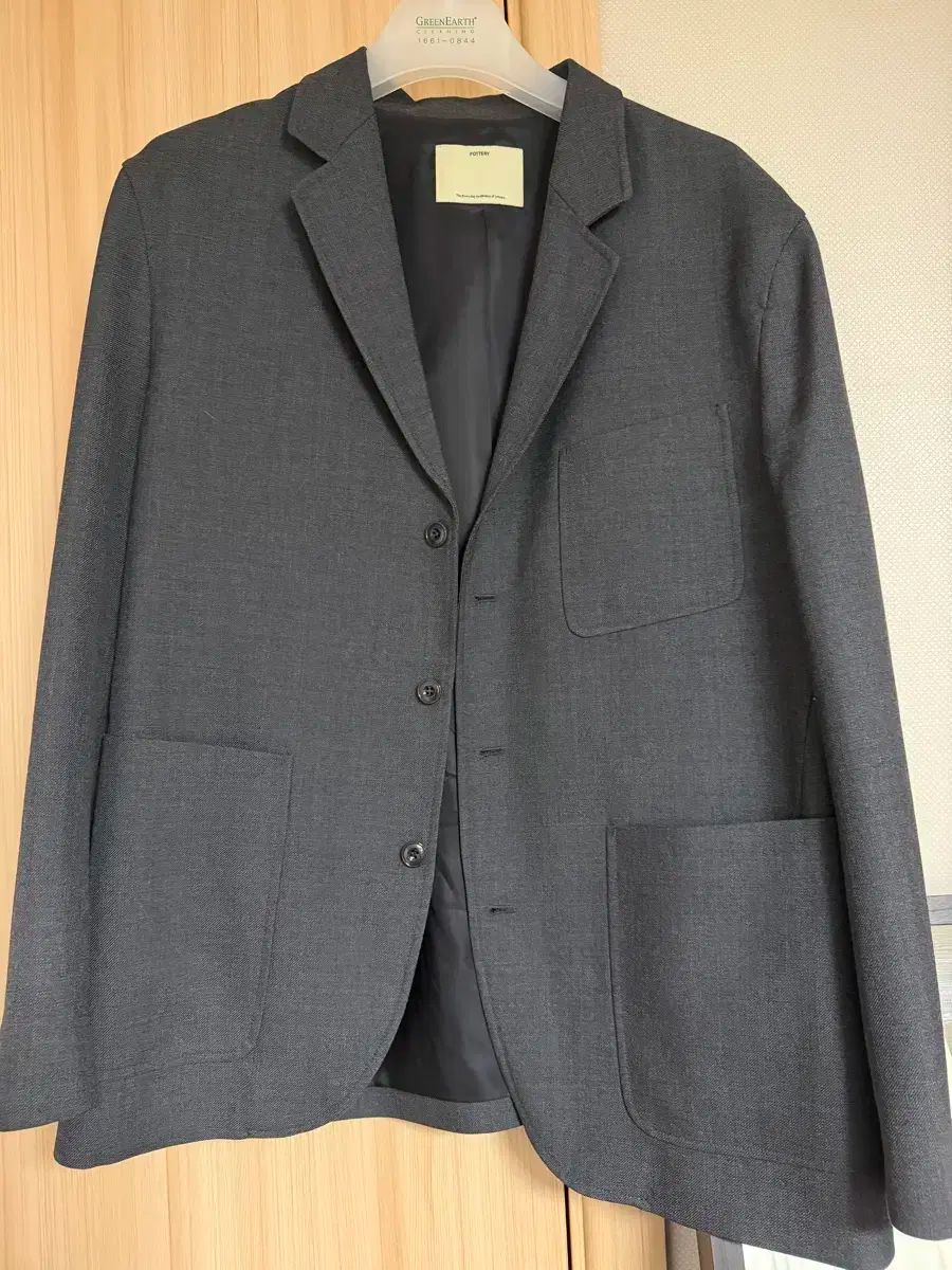 ポッタリー ウールスポーツ ジャケット ダークグレー 4サイズ