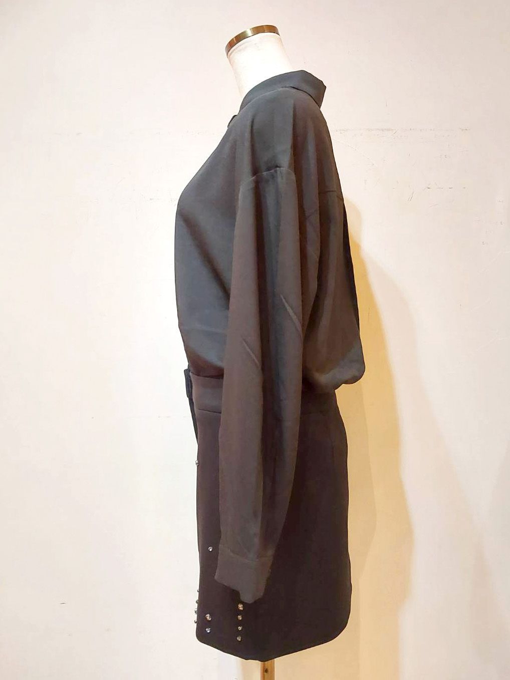  い TWINSET ACTITUDE ツインセットアクティテュード セパレート風ドレス ワンピース ミニドレス フォーマル パーティー XS 長袖 七分袖 ミニワンピース