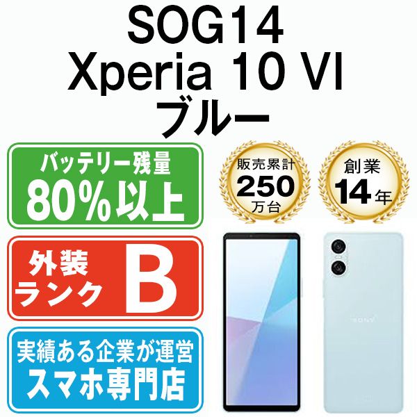SOG14 Xperia 10 VI ブルー SIMフリー 本体 au スマホ ソニー エクスぺリア sog14bl7mtm