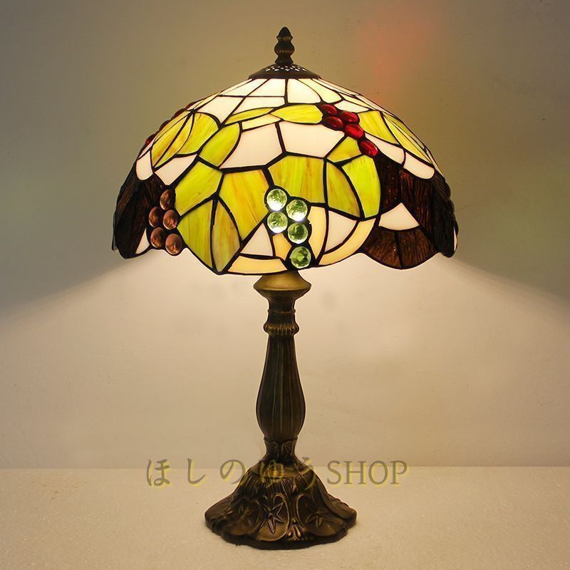 LEDテーブルランプ ステンドグラス ガラスライトカバー 照明クラシック デスクライト ヨーロッパ 手作り 幅30CM ライト