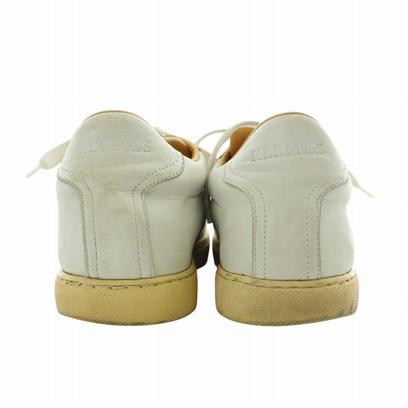  エルメス HERMES クイッカー スニーカー シューズ レザー ローカット Hロゴ 40 25 cm 白 ホワイト XZ GY 35 その他 トップス