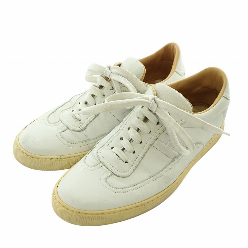 エルメス HERMES クイッカー スニーカー シューズ レザー ローカット Hロゴ 40 25cm 白 ホワイト XZ GY35