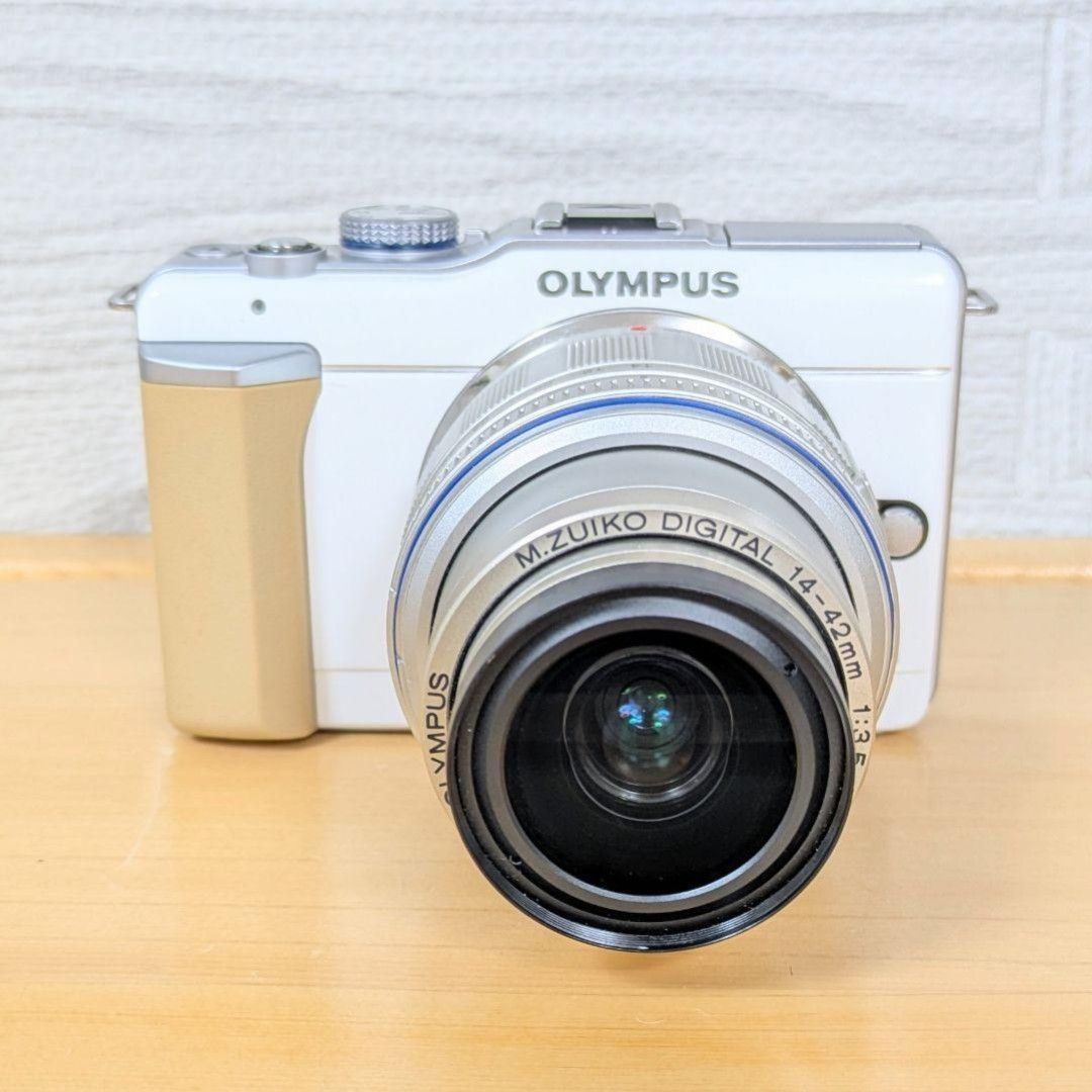  訳アリ品 オリンパス OLYMPUS PEN E PL 1 レンズキット ホワイト M ZUIKO DIGITAL 14 42 mm 3 5 6 シャッター回数少ない ミラーレス一眼 デジタルカメラ