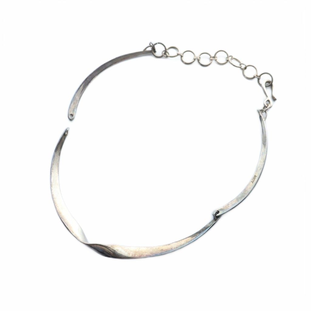 MISTY ミスティ プレート ツイスト ロゴ ネックレス チョーカー アクセサリー Silver925 シルバーカラー 銀色 /MQ ■GY18
