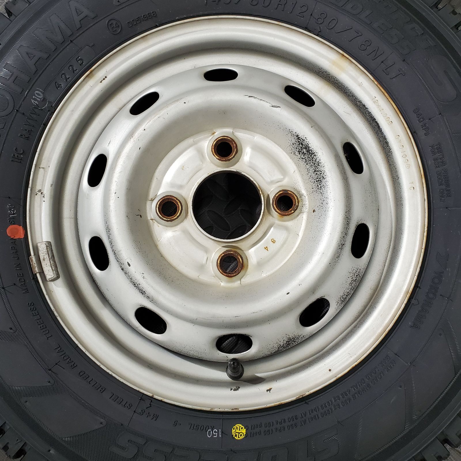  25年製 タイヤ 145 80 R 12 78 N LT ヨコハマ SY 01 V スバル サンバー サンバーディアス スタッドレスタイヤ 冬タイヤ 1177 12インチ以下 タイヤ ホイールセット