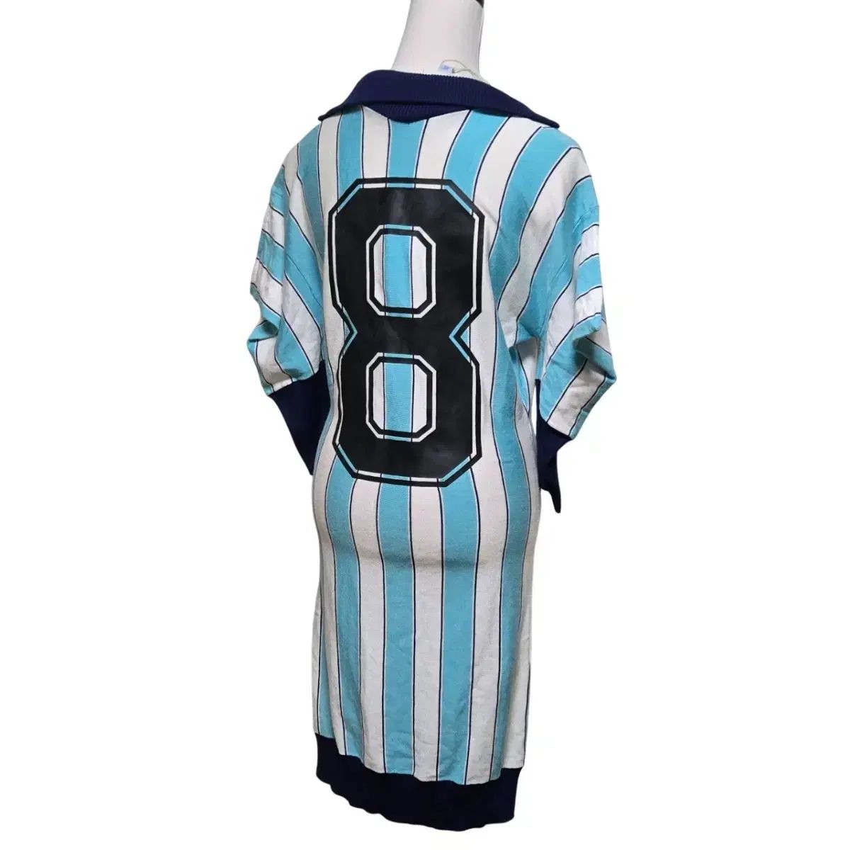  アディダスXジェレミースコット ストライプ ONE PIECE 長袖 七分袖 ひざ丈ワンピース