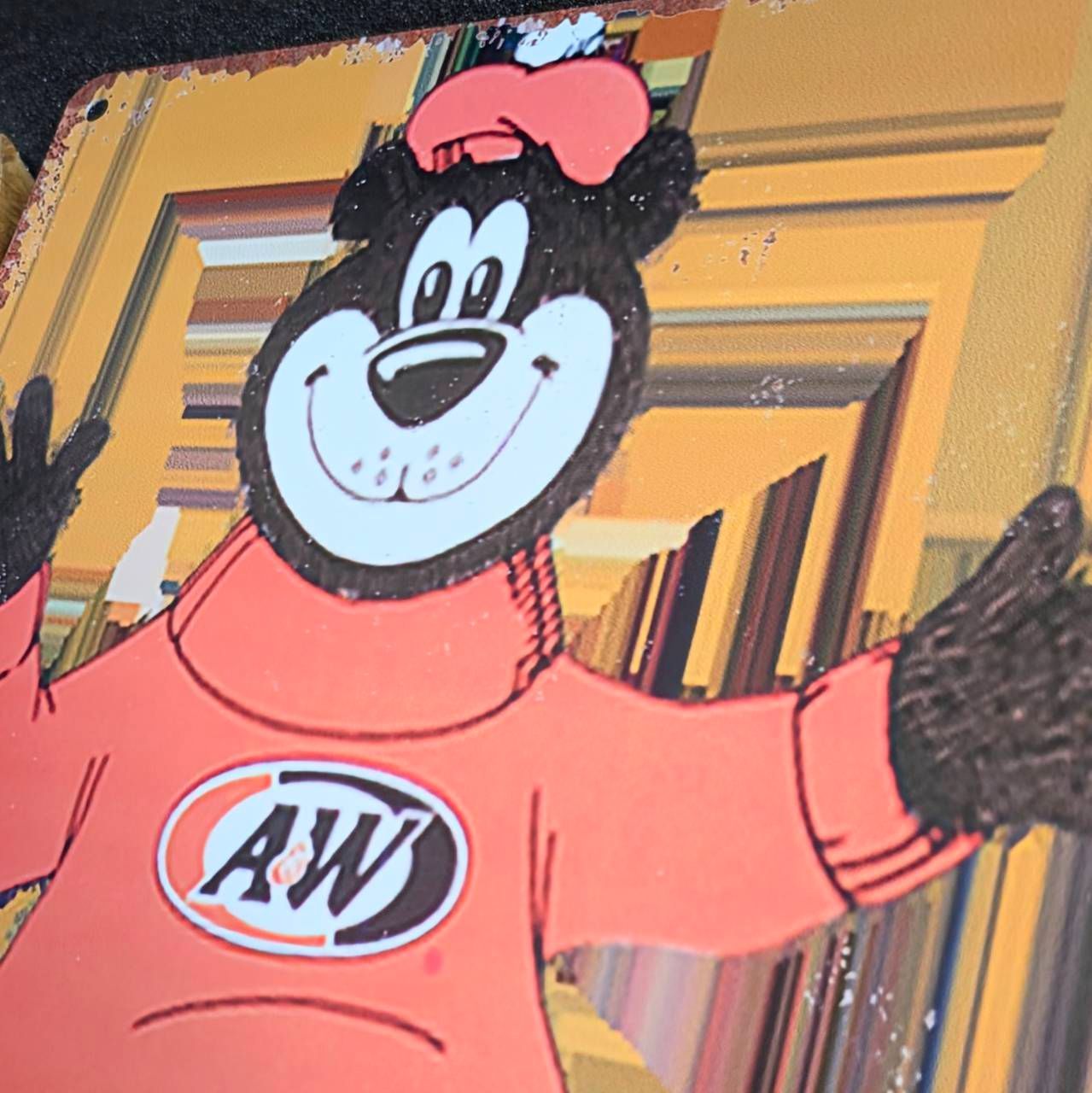 送料無料！ちょうどいいブリキ看板 【 A&W ( エンダー