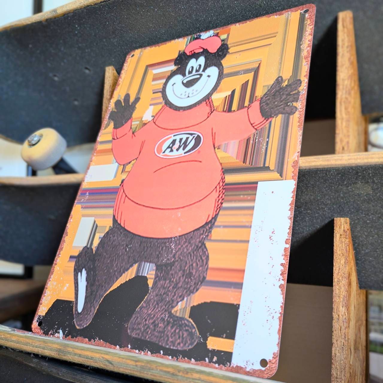 送料無料！ちょうどいいブリキ看板 【 A&W ( エンダー