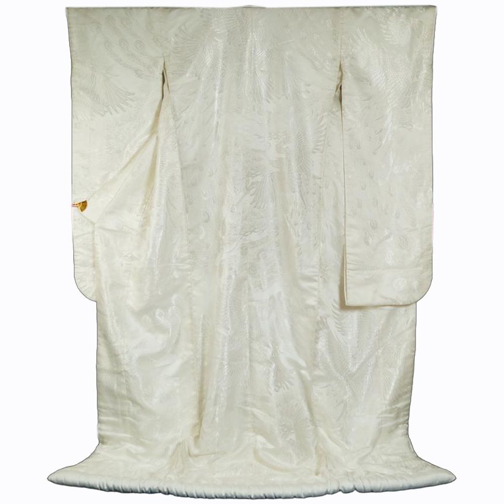 打掛 白色系 白無垢 白打掛 花嫁衣裳 着付け 踊り着物 化繊 打掛け 打ち掛け うちかけ 舞台 引きずり お引き摺り 裾引き 踊り 着物 踊り用着物 和服 リサイクル着物