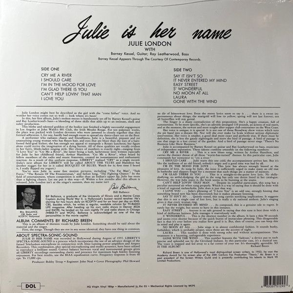 JAZZ名盤 / 輸入新品レコード】JULIE LONDON - JULIE IS HER NAME